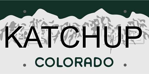 KATCHUP Colorado License Plate