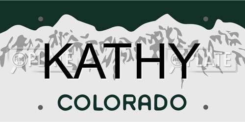 KATHY Colorado License Plate