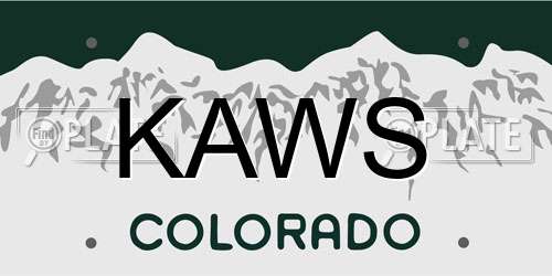 KAWS Colorado License Plate