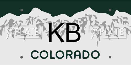 KB Colorado License Plate