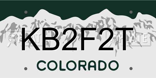 KB2F2T Colorado License Plate