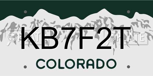 KB7F2T Colorado License Plate