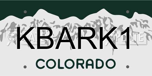 KBARK1 Colorado License Plate