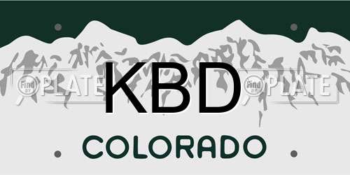 KBD Colorado License Plate