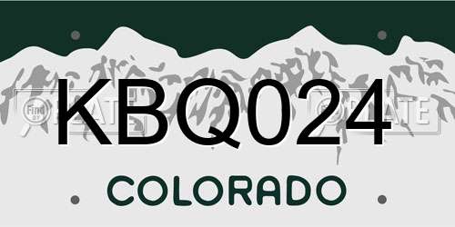 KBQ024 Colorado License Plate