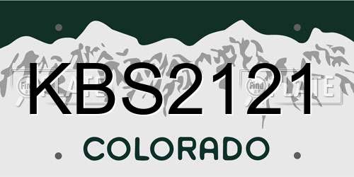 KBS2121 Colorado License Plate