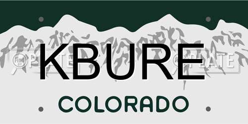 KBURE Colorado License Plate