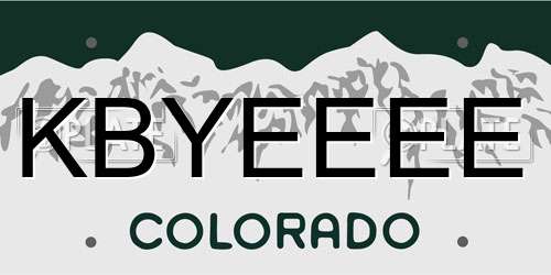 KBYEEEE Colorado License Plate