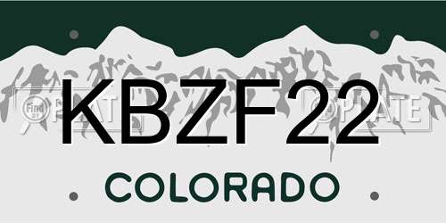 KBZF22 Colorado License Plate