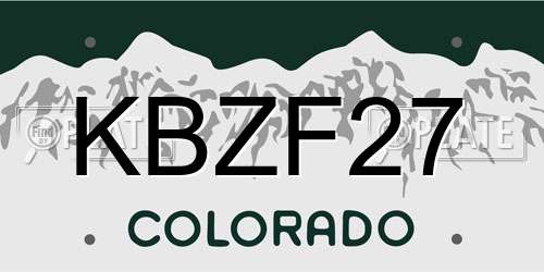 KBZF27 Colorado License Plate