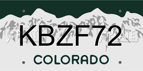 KBZF72 Colorado License Plate
