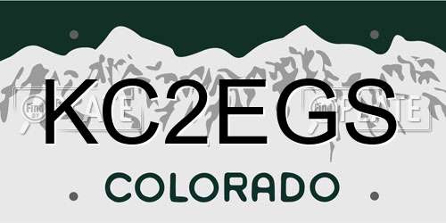 KC2EGS Colorado License Plate