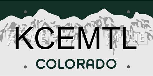 KCEMTL Colorado License Plate