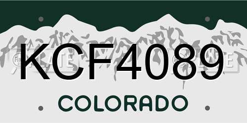 KCF4089 Colorado License Plate