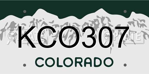KCO307 Colorado License Plate