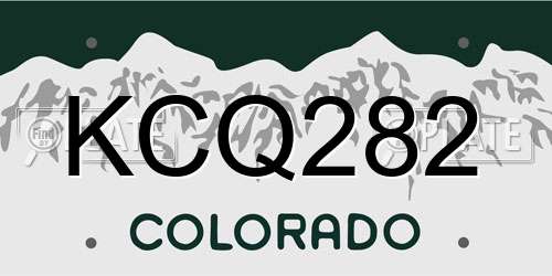 KCQ282 Colorado License Plate
