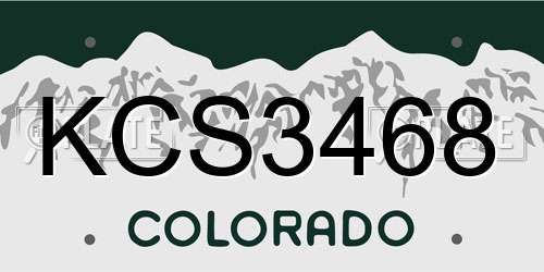 KCS3468 Colorado License Plate