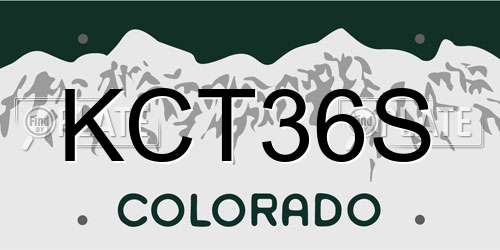 KCT36S Colorado License Plate
