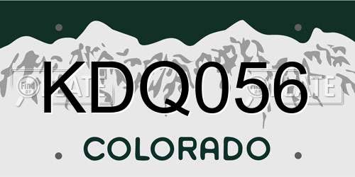 KDQ056 Colorado License Plate