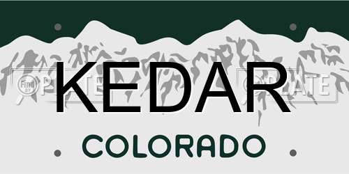 KEDAR Colorado License Plate