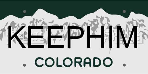 KEEPHIM Colorado License Plate