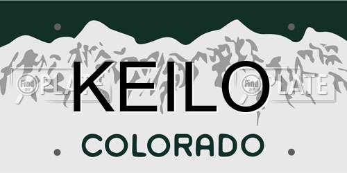 KEILO Colorado License Plate