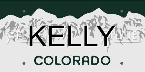 KELLY Colorado License Plate