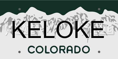 KELOKE Colorado License Plate