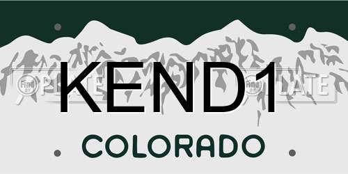 KEND1 Colorado License Plate