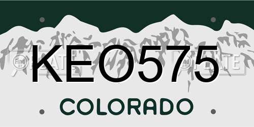 KEO575 Colorado License Plate