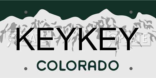 KEYKEY Colorado License Plate