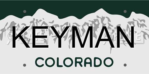 KEYMAN Colorado License Plate