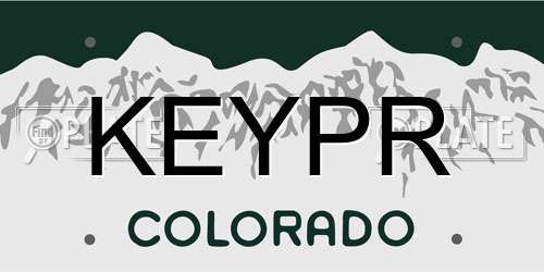 KEYPR Colorado License Plate