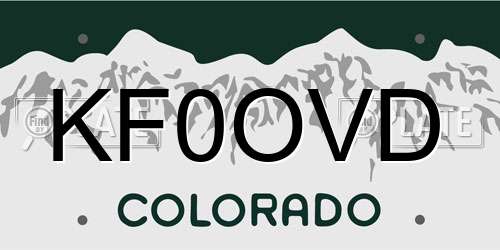 KF0OVD Colorado License Plate