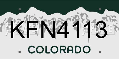 KFN4113 Colorado License Plate