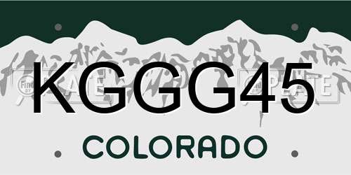 KGGG45 Colorado License Plate