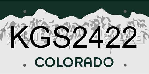 KGS2422 Colorado License Plate