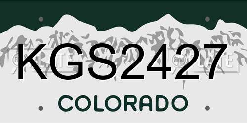 KGS2427 Colorado License Plate