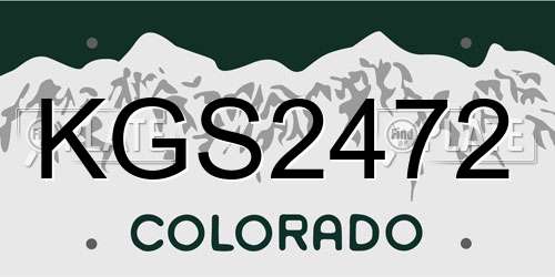 KGS2472 Colorado License Plate