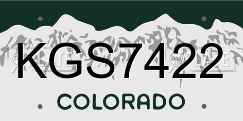KGS7422 Colorado License Plate