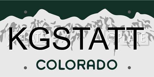 KGSTATT Colorado License Plate