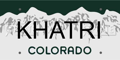 KHATRI Colorado License Plate