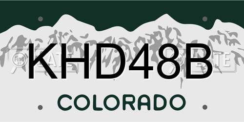 KHD48B Colorado License Plate