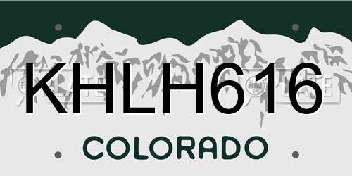 KHLH616 Colorado License Plate