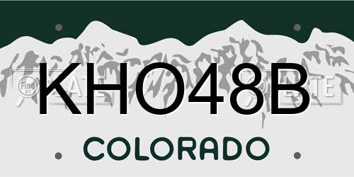KHO48B Colorado License Plate