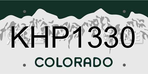 KHP1330 Colorado License Plate