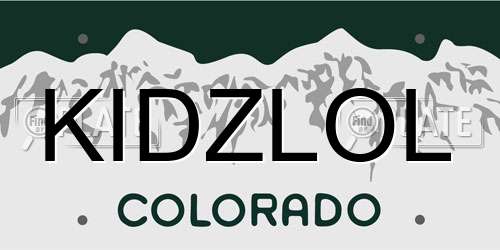 KIDZLOL Colorado License Plate