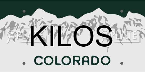 KILOS Colorado License Plate