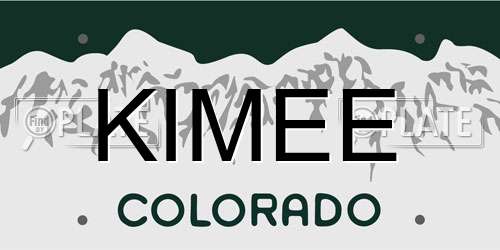 KIMEE Colorado License Plate