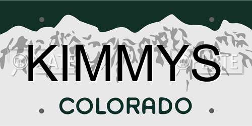 KIMMYS Colorado License Plate